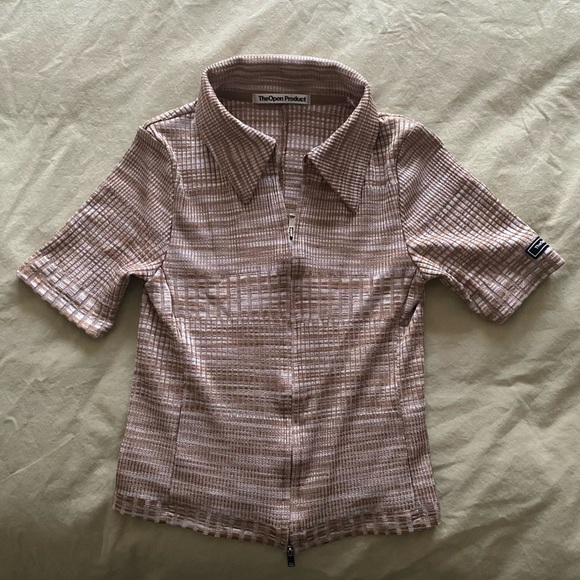 TheOpen Product two way double zipped fitted collared shirt blouse zipper - Picture 7 of 14